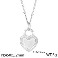 Titanium Steel 18K Gold Plated Simple Style Inlay Heart Shape Resin Pendant Necklace sku image 15