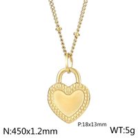 Titanium Steel 18K Gold Plated Simple Style Inlay Heart Shape Resin Pendant Necklace sku image 27