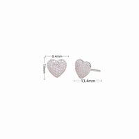 1 Pair Sweet Simple Style Heart Shape Sterling Silver Ear Studs main image 4