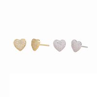 1 Pair Sweet Simple Style Heart Shape Sterling Silver Ear Studs main image 1