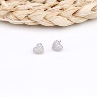 1 Pair Sweet Simple Style Heart Shape Sterling Silver Ear Studs main image 8