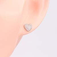 1 Pair Sweet Simple Style Heart Shape Sterling Silver Ear Studs main image 6