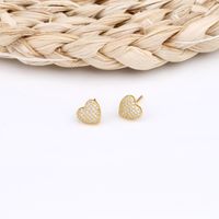 1 Pair Sweet Simple Style Heart Shape Sterling Silver Ear Studs main image 7