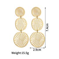 1 Pair Simple Style Irregular Round Plating Hollow Out 304 Stainless Steel Titanium Steel 18K Gold Plated Drop Earrings main image 2