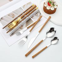 Casual Vacation Multicolor Stainless Steel Wood Spoon 1 Piece main image 3