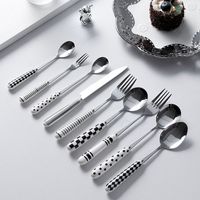 Chinoiserie Vacation Solid Color Stainless Steel Spoon Fruit Fork 1 Piece main image 3