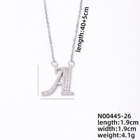 Rostfreier Stahl Kupfer Einfacher Stil Klassischer Stil Überzug Inlay Brief Zirkon Halskette Mit Anhänger sku image 1