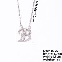 Stainless Steel Copper Simple Style Classic Style Plating Inlay Letter Zircon Pendant Necklace sku image 2