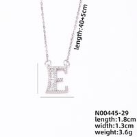 Stainless Steel Copper Simple Style Classic Style Plating Inlay Letter Zircon Pendant Necklace sku image 4