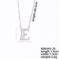 Acier Inoxydable Le Cuivre Style Simple Style Classique Placage Incruster Lettre Zircon Pendentif sku image 4