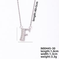 Stainless Steel Copper Simple Style Classic Style Plating Inlay Letter Zircon Pendant Necklace sku image 5