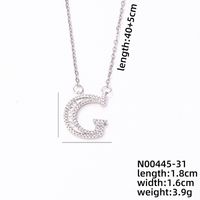 Stainless Steel Copper Simple Style Classic Style Plating Inlay Letter Zircon Pendant Necklace sku image 6