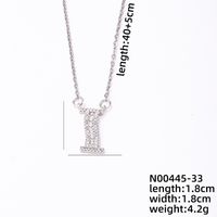 Stainless Steel Copper Simple Style Classic Style Plating Inlay Letter Zircon Pendant Necklace sku image 8