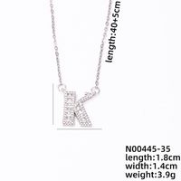 Stainless Steel Copper Simple Style Classic Style Plating Inlay Letter Zircon Pendant Necklace sku image 10