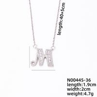 Stainless Steel Copper Simple Style Classic Style Plating Inlay Letter Zircon Pendant Necklace sku image 11
