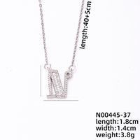 Stainless Steel Copper Simple Style Classic Style Plating Inlay Letter Zircon Pendant Necklace sku image 12