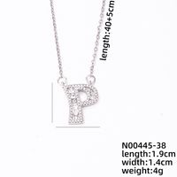 Stainless Steel Copper Simple Style Classic Style Plating Inlay Letter Zircon Pendant Necklace sku image 13