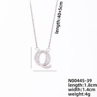 Stainless Steel Copper Simple Style Classic Style Plating Inlay Letter Zircon Pendant Necklace sku image 14