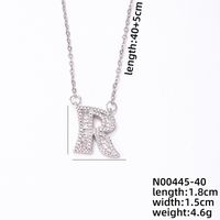 Stainless Steel Copper Simple Style Classic Style Plating Inlay Letter Zircon Pendant Necklace sku image 15