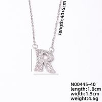 Acier Inoxydable Le Cuivre Style Simple Style Classique Placage Incruster Lettre Zircon Pendentif sku image 15