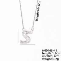 Stainless Steel Copper Simple Style Classic Style Plating Inlay Letter Zircon Pendant Necklace sku image 16