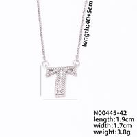 Stainless Steel Copper Simple Style Classic Style Plating Inlay Letter Zircon Pendant Necklace sku image 17