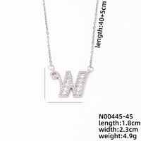 Stainless Steel Copper Simple Style Classic Style Plating Inlay Letter Zircon Pendant Necklace sku image 20