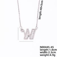 Acier Inoxydable Le Cuivre Style Simple Style Classique Placage Incruster Lettre Zircon Pendentif sku image 20