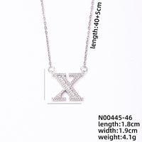 Stainless Steel Copper Simple Style Classic Style Plating Inlay Letter Zircon Pendant Necklace sku image 21