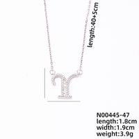 Stainless Steel Copper Simple Style Classic Style Plating Inlay Letter Zircon Pendant Necklace sku image 22