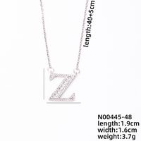 Stainless Steel Copper Simple Style Classic Style Plating Inlay Letter Zircon Pendant Necklace sku image 23