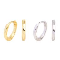 1 Pair Simple Style Solid Color Plating Sterling Silver Gold Plated Earrings main image 2