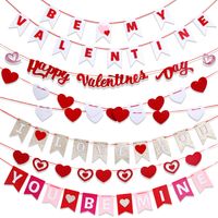 Valentine's Day Cartoon Style Letter Heart Shape Felt Paper Party Festival Decorative Props main image 1