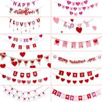 Valentine's Day Cartoon Style Letter Heart Shape Felt Paper Party Festival Decorative Props main image 2