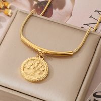 Stainless Steel 18K Gold Plated Simple Style Plating Life Tree Pendant Necklace main image 5