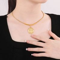 Stainless Steel 18K Gold Plated Simple Style Plating Life Tree Pendant Necklace main image 9