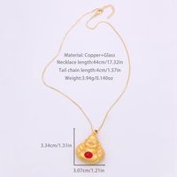 Classic Style Buddha Glass Copper Plating Inlay Glass Stone 18k Gold Plated Unisex Pendant Necklace main image 5