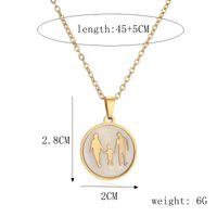 Casual Simple Style Human Round Stainless Steel Plating Inlay Artificial Gemstones Zircon Pendant Necklace main image 2