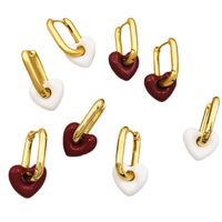 Sweet Simple Style Heart Shape Copper Brass Drip Glazed Plating Bracelets Earrings Necklace main image 4