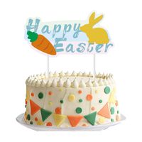 Easter Cartoon Style Rabbit Paper Party Festival Cake Decorating Supplies Decorative Props main image 3