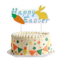 Pascua De Resurrección Estilo De Dibujos Animados Conejo Papel Fiesta Festival Suministros De Decoración De Pasteles Atrezzo Decorativo sku image 2