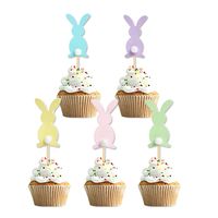 Easter Cartoon Style Rabbit Paper Party Festival Cake Decorating Supplies Decorative Props main image 2