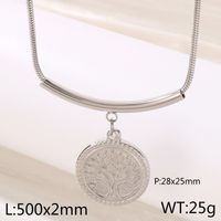 Stainless Steel 18K Gold Plated Simple Style Plating Life Tree Pendant Necklace sku image 1