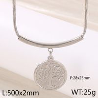 Stainless Steel 18K Gold Plated Simple Style Plating Life Tree Pendant Necklace sku image 2