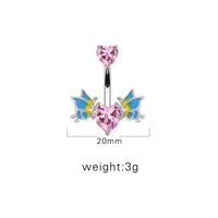 1 Piece Belly Rings Sexy Heart Shape Wings Butterfly 316 Stainless Steel  Alloy Inlay Rhinestones Glass White Gold Plated main image 3