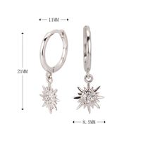 1 Pair Simple Style Commute Star Inlay Sterling Silver Zircon Drop Earrings main image 4