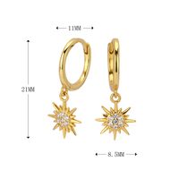 1 Pair Simple Style Commute Star Inlay Sterling Silver Zircon Drop Earrings main image 3