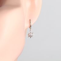 1 Pair Simple Style Commute Star Inlay Sterling Silver Zircon Drop Earrings main image 6