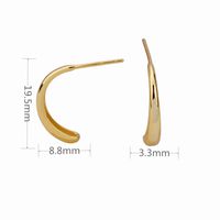 1 Pair Simple Style Solid Color Plating Sterling Silver Gold Plated Earrings main image 4