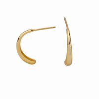 1 Pair Simple Style Solid Color Plating Sterling Silver Gold Plated Earrings main image 1